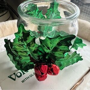 Department 56 Holly Votive Holder. Vintage Christmas
